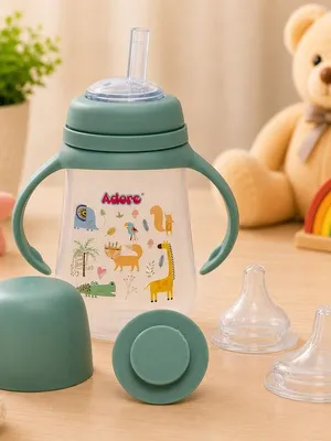 Adore Magnum Opus 4 Stage Wide Neck Feeding Bottle with Twin Handle- Green