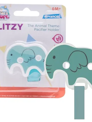 Adore Glitzy - The Animal Theme Pacifier Holder with Velcro- Elephant