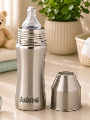Adore Zion! Stainless Steel feeding bottlw with anti-colic teat 250ml