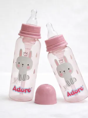 Adore Advanced CONTANGO- The 4 Stage Ventilated Anti-Colic Stem Baby Feeding Bottle- 250ml- Pink