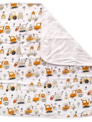 Adore Pro SPRING! The Premium Organic Muslin Multipurpose Baby Towel cum Blanket - 75*75 cms - Transport Theme