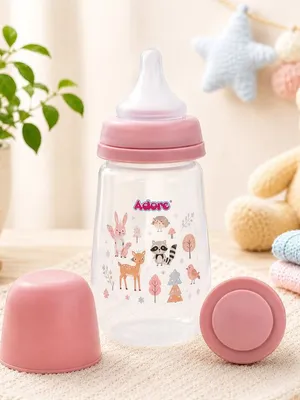 Adore Skoot Sr 2 Stage Wideneck Feeding Bottle - 250 ml - Pink