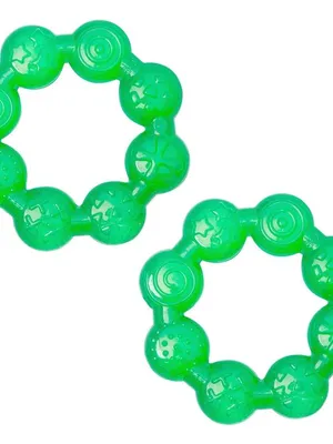 Adore Luscious Water Filled EVA Teether- Beads Green- 2pack