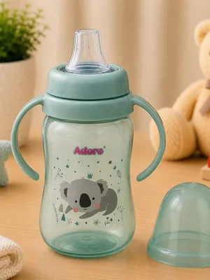 Adore ARRO Soft Spout Sipper with Dust Free Cap and Twin Handle 270ml - Green