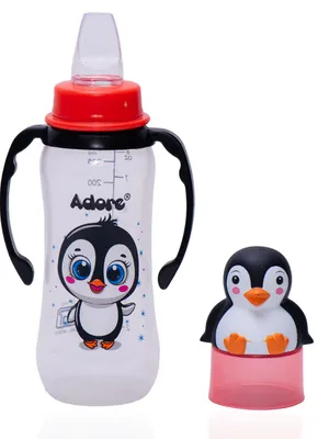 Adore Yeah! The Character Hood Narrow Neck Soft Spout Sipper 250ml - Penguin