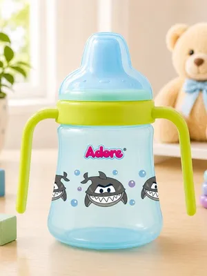 Adore Zippy! The Amazing Soft Silicone Spout Sipper with Twin Handle & Dust Free Hood- 270ml - Blue