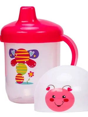Adore SPINHX Duck Bill/ Hard Spout Sipper with Twin Handle & Hygiene Cap- 250ml- Pink