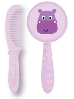 Adore Jungle Fun Baby Brush & Comb Set- Hippo