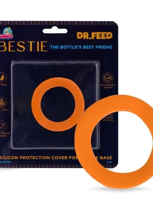 Adore Dr.Feed Bestie! The Silicon Base for Dr.Feed Wide Neck Bottles- Funky Orange Pack of 2