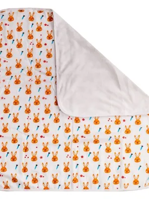 Adore Pro SPRING! The Premium Organic Muslin Multipurpose Baby Towel cum Blanket - 75*75 cms - Busy Bunny Theme