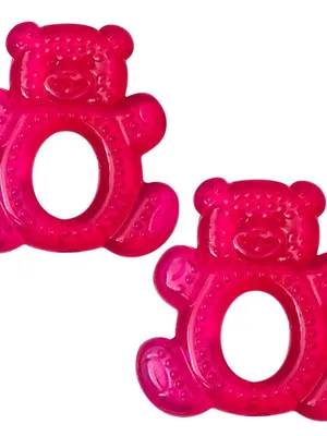 Adore Luscious Water Filled EVA Teethers- Dark Pink Teddy-2pack
