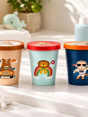 Adore Trio- Spill Proof Tumbler with Lid- Pack of 3- Each 200ml - Black Combo