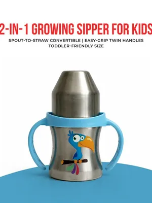 Adore Twilight Jr 2 in 1 Stainless Steel Sipper with Twin Handle 150ml- Blue