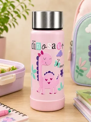 Adore Dr.Feed Little Champs Hot & Cold Insulated Steel Water Bottle 270ml-Pink