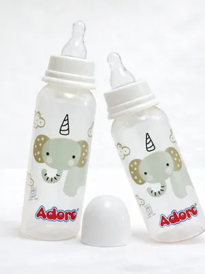 Adore Advanced CONTANGO- The 4 Stage Ventilated Anti-Colic Stem Baby Feeding Bottle- 250ml- White
