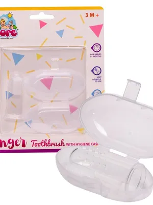 Adore Baby Finger brush with Hygiene Storage Case- White