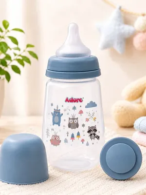 Adore Skoot Sr 2 Stage Wideneck Feeding Bottle - 250 ml - Blue