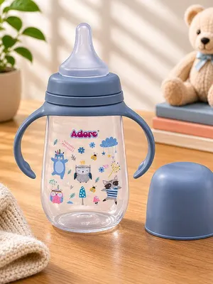 Adore Nok Nok Wide neck Feeding Bottle With Twin Handle 250ml - Blue