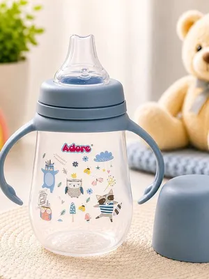 Adore Ireland Wide Neck Soft Spout sipper with Twin Handle-250ml- Blue
