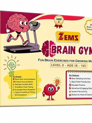 ZEMS Left-Right Brain Gym Activity Workbook Level 2 for Kids Age 8-12