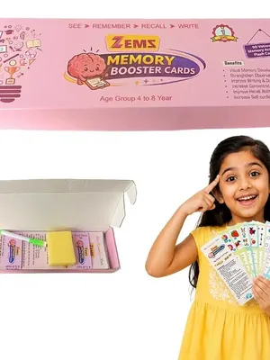 ZEMS Memory Booster Activity Cards for Kids 4-8 Years | Visual Memory Training Flash Cards