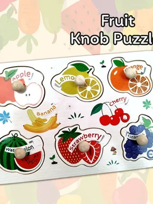 Wudly Wooden Knob Puzzle - Fruit Puzzle