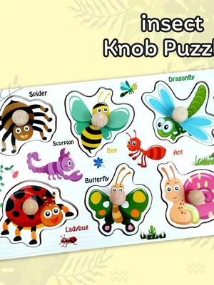 Wudly Wooden Knob Puzzle - Insects PuzzleCR-K1109