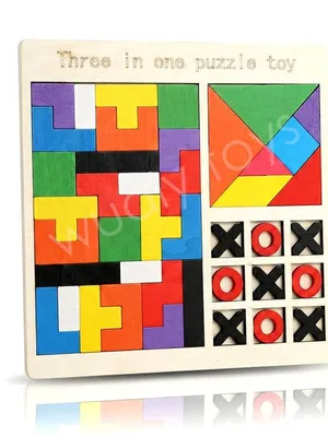Wudly Wooden Learning Educational Puzzle Board - Building Blocks Puzzle