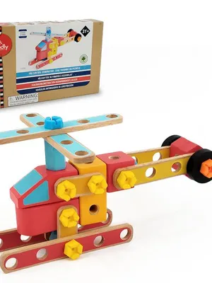 Wudly Wooden Helicopter Construction Set (48 Pcs)