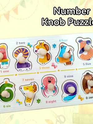 Wudly Wooden Knob Puzzle - Number Puzzle