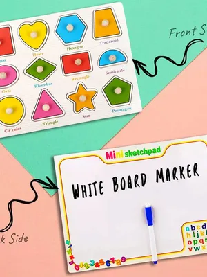 Wudly Wooden Knob Puzzle Board - Shape Puzzle CR