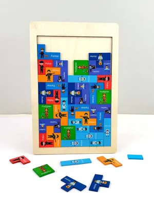 Wudly Wooden Educational Theme Puzzle - Six Russian -Professional Work