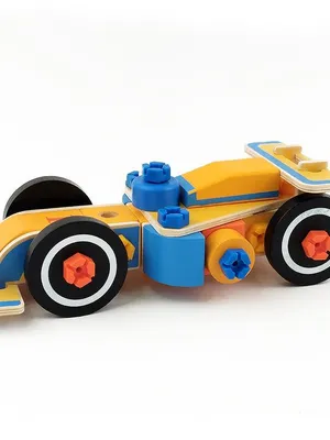 Wudly Wooden Race Construction Car (48 Pcs)