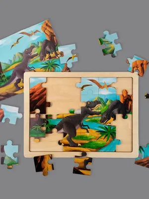 Wudly Wooden Educational Puzzle Toy - Black Dino Puzzle