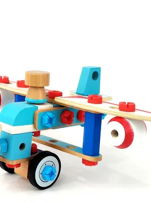 Wudly Wooden Airplane Construction Toy for Kids (3+ Years)