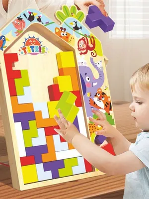 Wudly Wooden Educational Tetris Puzzle