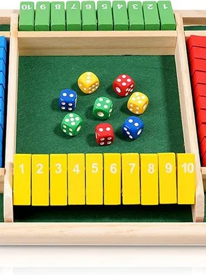 Wudly Wooden 8 Dice Shut The Box Board Game (Color)