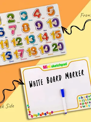 Wudly Wooden Knob Puzzle Board - Number Puzzle CR
