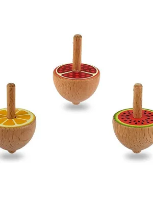 Wudly Toys Wooden Spinning Top