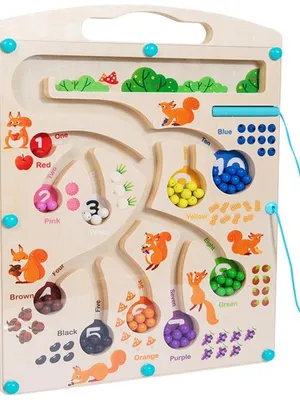 Wudly Wooden Squirrel Feeding Magnetic Maze