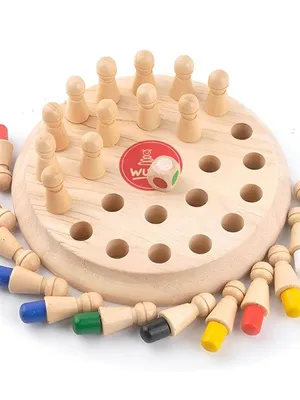 Wudly Wooden Memory Chess Game for Kids
