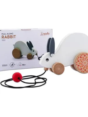 Wudly Wooden Rabbit Pull-Along Toy