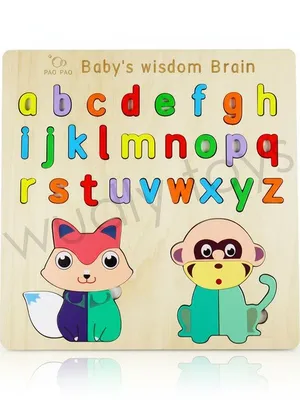 Wudly Wooden Alphabet, Number & Shape Learning Puzzle - Alphabet & Letters Puzzle