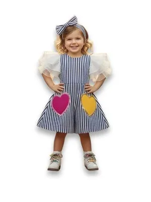 Candy Hearts Stripe Cotton Dress