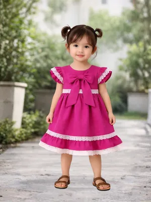 Blossom Bow Cotton Dress — Infant