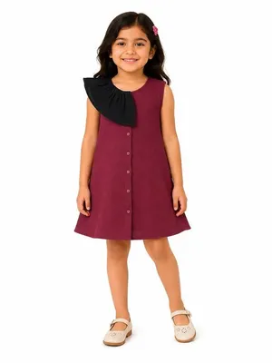 The Burgundy Petal Dress — Infant