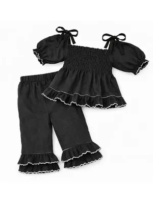 Midnight Frill Cotton Co-ord Set — Infant