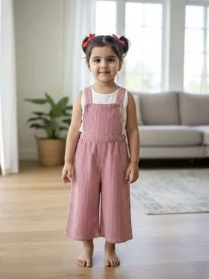 Red Stripe Sleeveless Dungaree Set — Infant