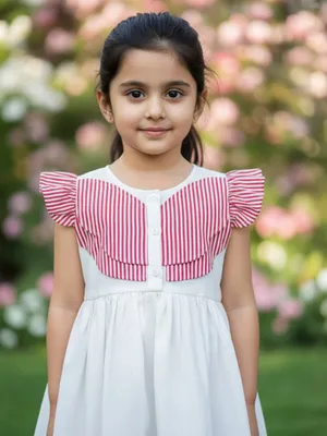 Blossom Stripe Cotton Dress — Infant