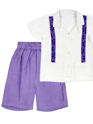 Lilac Breeze Cotton Shirt & Shorts Set